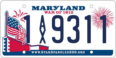 MD license plate 1AX9311