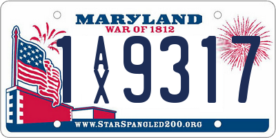 MD license plate 1AX9317
