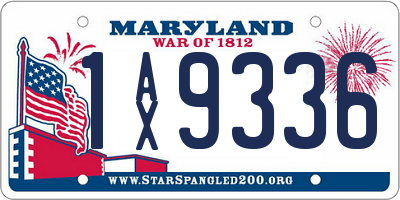 MD license plate 1AX9336