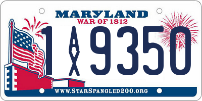 MD license plate 1AX9350