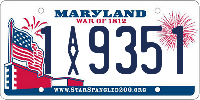 MD license plate 1AX9351
