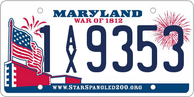 MD license plate 1AX9353