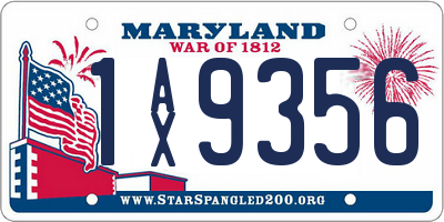 MD license plate 1AX9356