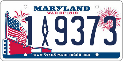 MD license plate 1AX9373