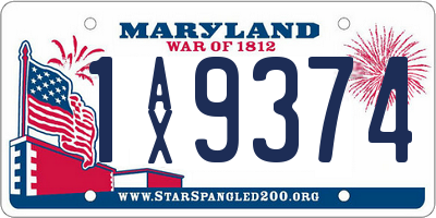 MD license plate 1AX9374