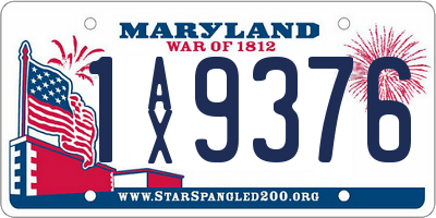 MD license plate 1AX9376