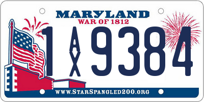 MD license plate 1AX9384
