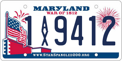 MD license plate 1AX9412