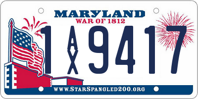 MD license plate 1AX9417