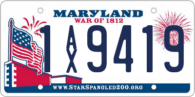 MD license plate 1AX9419