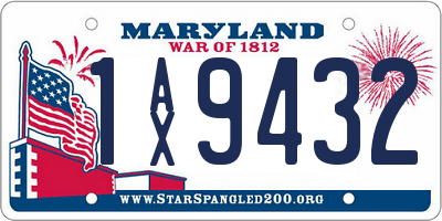 MD license plate 1AX9432
