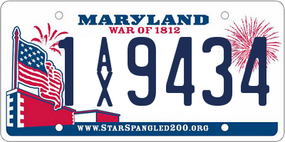 MD license plate 1AX9434