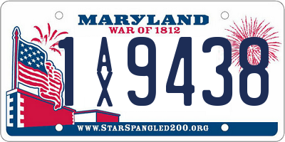 MD license plate 1AX9438