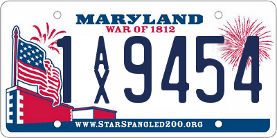 MD license plate 1AX9454