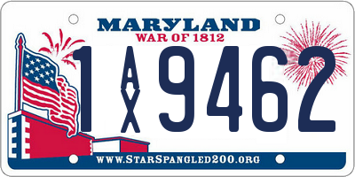 MD license plate 1AX9462