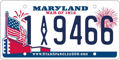 MD license plate 1AX9466