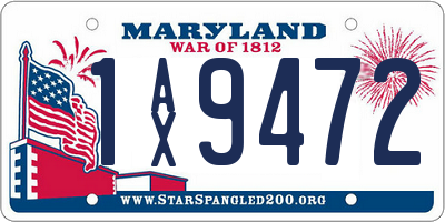 MD license plate 1AX9472