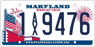 MD license plate 1AX9476