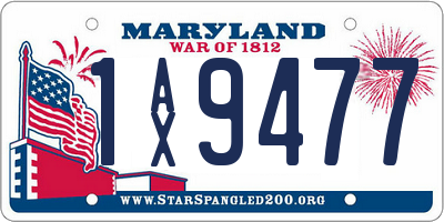 MD license plate 1AX9477