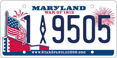 MD license plate 1AX9505