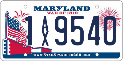 MD license plate 1AX9540