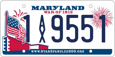 MD license plate 1AX9551