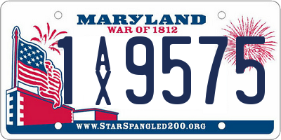 MD license plate 1AX9575