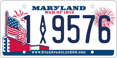 MD license plate 1AX9576