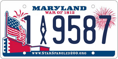 MD license plate 1AX9587