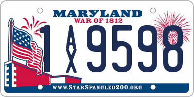 MD license plate 1AX9598