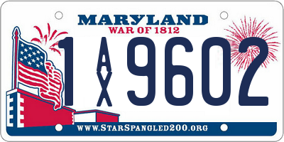 MD license plate 1AX9602