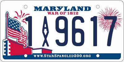 MD license plate 1AX9617