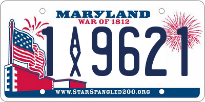 MD license plate 1AX9621