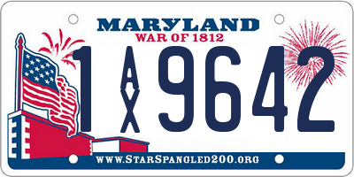 MD license plate 1AX9642
