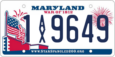 MD license plate 1AX9649