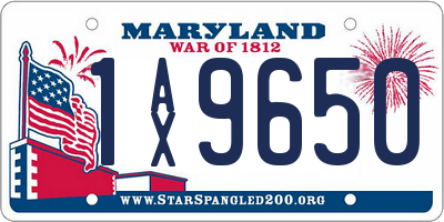 MD license plate 1AX9650