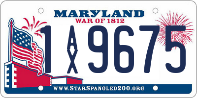 MD license plate 1AX9675