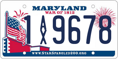 MD license plate 1AX9678