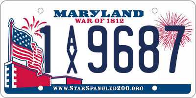 MD license plate 1AX9687