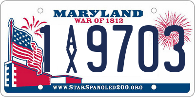 MD license plate 1AX9703