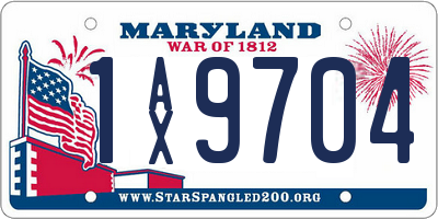 MD license plate 1AX9704