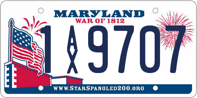 MD license plate 1AX9707