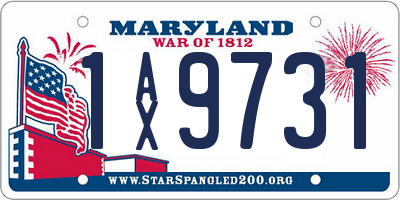 MD license plate 1AX9731