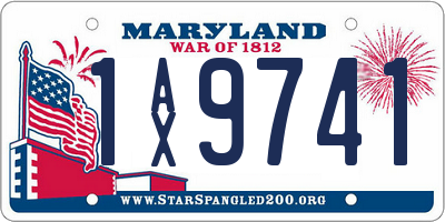 MD license plate 1AX9741