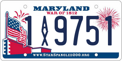 MD license plate 1AX9751