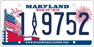 MD license plate 1AX9752