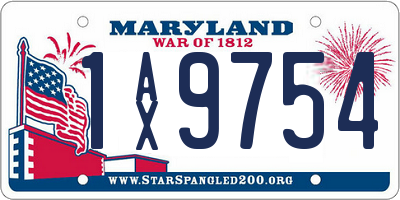MD license plate 1AX9754