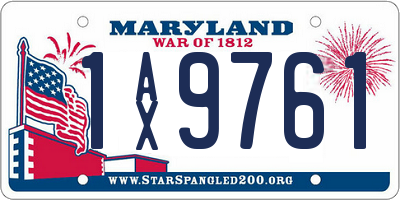 MD license plate 1AX9761