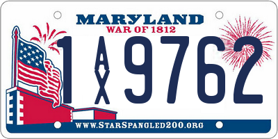 MD license plate 1AX9762