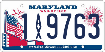 MD license plate 1AX9763